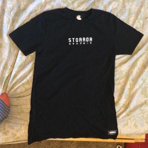 Storror short sleeved tee shirt. Black. Parkour t